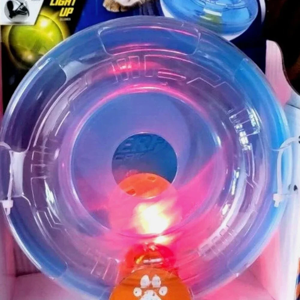 Nerf Cat Toy ball Light Up & Rattle Wobble Bowl Cat Toy multiple Rotating NEW